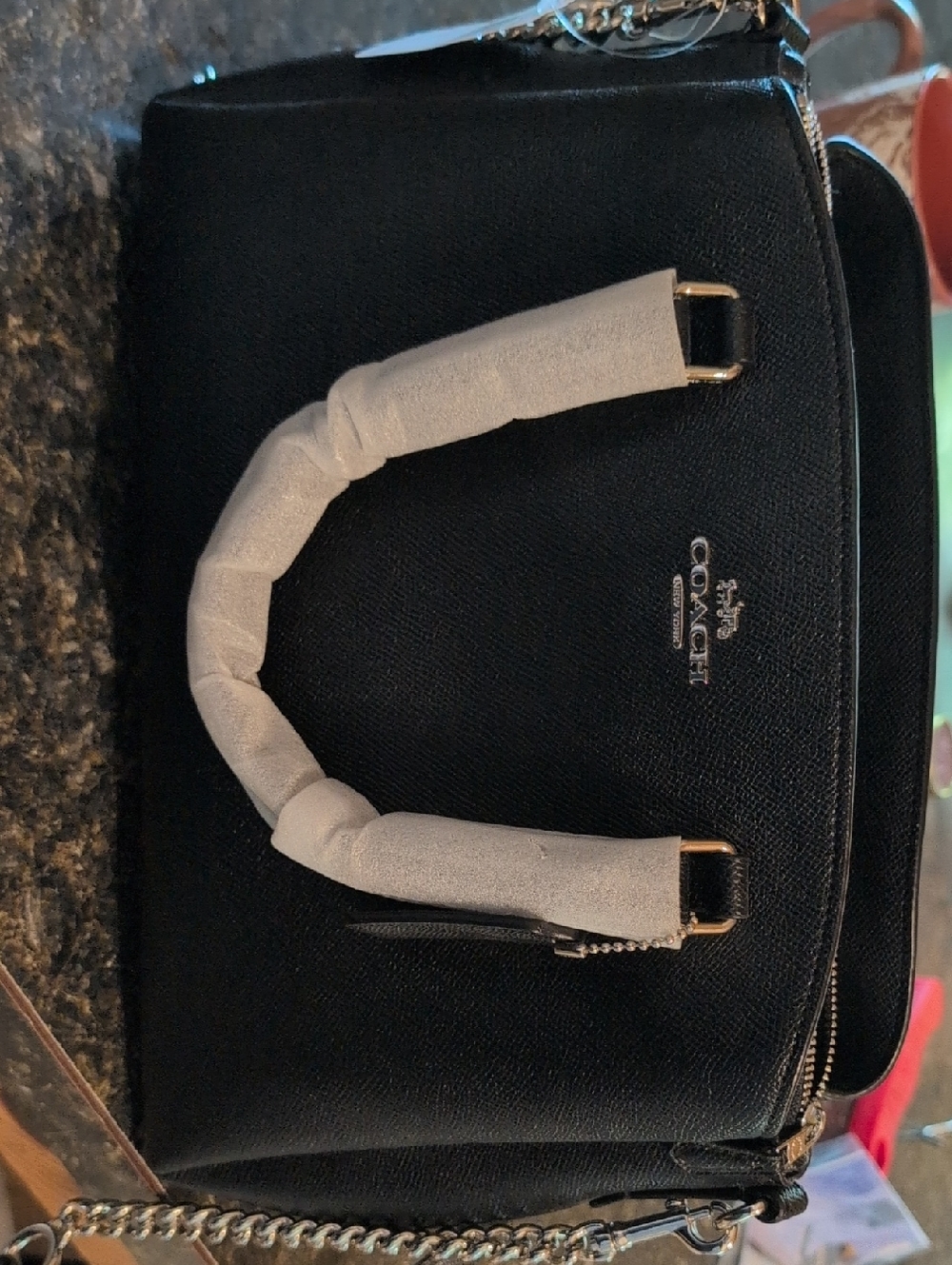 Coach Black Crossbody Satchel with Silver Hardware